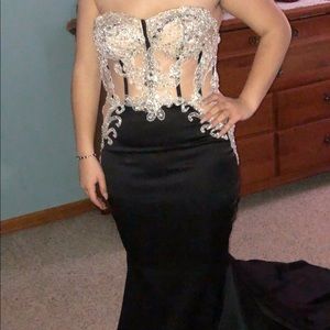 prom pageant crystal corset dress